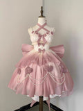 Vintage Ball Gown Spaghetti Straps Short Chiffon Summer 18th Birthday Dress High Low Ombre Pink Pearls Lolita Dress Birthday Outfits HZ1121