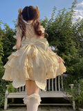Vintage Ball Gown High Neck Lace Summer 18th Birthday Dress Lolita Dress Birthday Outfits HZ1121