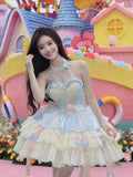 Vintage Ball Gown High Neck Short Mini Summer 18th Birthday Dress Lolita Dress Birthday Outfits HZ1121
