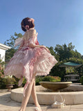 Vintage Ball Gown Pink Short Mini Summer 18th Birthday Dress Lolita Dress Birthday Outfits HZ1121