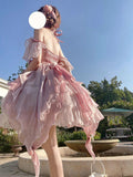 Vintage Ball Gown Pink Short Mini Summer 18th Birthday Dress Lolita Dress Birthday Outfits HZ1121
