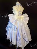 Vintage Ball Gown Spaghetti Straps Short Chiffon Summer 18th Birthday Dress High Low Ombre Blue Lolita Dress Birthday Outfits HZ1121