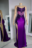 Sexy Mermaid Strapless Grape Prom Dress Long Birthday Dress Birthday Outfits Graduation Dresses HZ1121