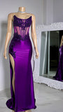 Sexy Mermaid Strapless Grape Prom Dress Long Birthday Dress Birthday Outfits Graduation Dresses HZ1121