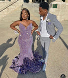 Gorgeous Mermaid Sweetheart Lilac Plus Size 23rd Birthday Dress Prom Dress Birthday Outfits For Women HZ1121