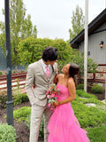 Pretty Ball Gown Spaghetti Straps Pink 23rd Birthday Dress Prom Dress Birthday Outfits For Women HZ1121