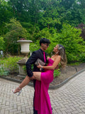 Gorgeous Mermaid Strapless Pink Slit 23rd Birthday Dress Prom Dress Birthday Outfits For Women HZ1121