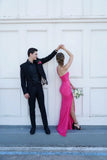 Sexy Sheath Spaghetti Straps Pink Sequin Long 18th Birthday Dress Birthday Outfits Graduation Dresses HZ1121