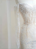 Pretty Bridal Gown Mermaid Off The Shoulder Lace White Long Wedding Dresses Modest Bridal Gowns HZ1121