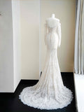 Pretty Bridal Gown Mermaid Off The Shoulder Lace White Long Wedding Dresses Modest Bridal Gowns HZ1121
