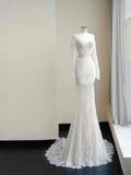 Pretty Bridal Gown Mermaid Off The Shoulder Lace White Long Wedding Dresses Modest Bridal Gowns HZ1121