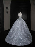 Gorgeous Ball Gown Sweetheart Sequin Long Prom Dress Party Dress Graduation Dresses HZ1121
