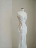 Pretty Bridal Gown Mermaid Sweetheart Lace White Long Wedding Dresses Modest Bridal Gowns HZ1121