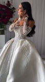 Modest Wedding Dress Ball Gown Strapless White Satin Long Wedding Dresses Brides Dress Bridal Gowns With Gloves HZ1121