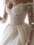 Dreamy Wedding Dress Ball Gown Off The Shoulder Lace Wedding Dresses Bridal Gowns HZ1121
