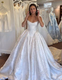 Pretty Wedding Dress Ball Gown Strapless Satin White Wedding Dresses Bridal Gowns HZ1121
