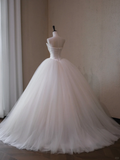 Modest Wedding Dress Ball Gown Sweetheart Tulle White Long Wedding Dresses Brides Dress Bridal Gowns HZ1121