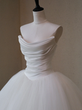 Modest Wedding Dress Ball Gown Sweetheart Tulle White Long Wedding Dresses Brides Dress Bridal Gowns HZ1121