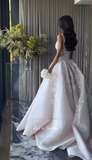 Pretty Wedding Dress Ball Gown Square Neck Lace White Wedding Dresses Bridal Gowns HZ1121
