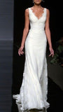 Pretty Wedding Dress Mermaid V Neck Lace Summer White Wedding Dresses Bridal Gowns HZ1121