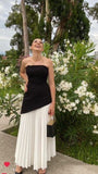 Simple A line Strapless Black 20th Birthday Dress Long Prom Dress Birthday Outfits For Women HZ1121