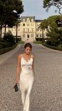 Classy Sheath Spaghetti Straps Satin Prom Dresses Formal Summer Wedding Guest Dresses Wedding Guest Outfit HZ1121