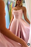 Modest A line Strapless Yellow Slit Satin 20th Birthday Dress Prom Dress 18th Birthday Outfits For Women HZ1121