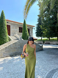 Modest A line One Shoulder Satin Green Prom Dresses Formal Summer Spring Wedding Guest Dresses Wedding Guest Outfit HZ1121