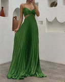 Sexy A line Spaghetti Straps Dark Green Long Prom Dresses Formal Summer Wedding Guest Dresses Wedding Guest Outfit HZ1121