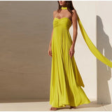 Classy A line Sweetheart Chiffon Long Prom Dresses Formal Summer Wedding Guest Dresses Wedding Guest Outfit HZ1121