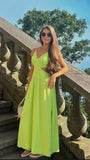 Elegant A line Spaghetti Straps Green Chiffon Long Prom Dresses Formal Summer Wedding Guest Dresses Wedding Guest Outfit HZ1121
