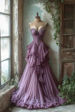 Pretty Ball Gown Lilac Sweetheart Long Quinceanera Dress Formal Gown Vestido De 15 Anos Sweet 16 Dress HZ1121