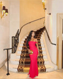 Classy Mermaid Off The Shoulder Red Long Prom Dresses Formal Gown Summer Wedding Guest Dresses Wedding Guest Outfit HZ1121