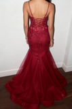 Modest Mermaid Spaghetti Straps Burgundy Sequin Formal Gown 23rd Birthday Dress Prom Dresses 20th Birthday Outfits HZ1121