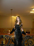 Modest Mermaid Spaghetti Straps Black Velvet Formal Gown 20th Birthday Dress Prom Dresses Backless 18th Birthday Outfits HZ1121