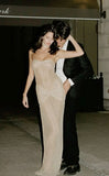 Classy Mermaid Sweetheart Champagne Sequin Long Prom Dresses Formal Gown Summer Wedding Guest Dress Wedding Guest Attire HZ1121