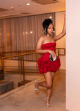 Simple Sheath Strapless Red Black Girl Summer Birthday Dresses For Teens Hoco Dress Mini 18th Birthday Outfit Cocktail Dresses HZ1121