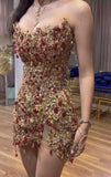 Pretty Sheath Sweetheart Beads Summer 16th Birthday Dresses For Teens Hoco Dress Mini 18th Gold Birthday Outfit Cocktail Dresses HZ1121