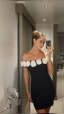 Elegant Sheath Off The Shoulder Little Black Dress Summer Birthday Dresses For Teens Hoco Dress Mini 18th Birthday Outfit Cocktail Dresses HZ1121
