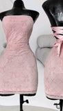 Pretty Sheath Strapless Pink Summer 16th Birthday Dresses For Teens Hoco Dress Mini 18th Birthday Outfit Cocktail Dresses For Women HZ1121