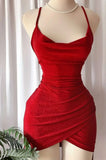 Pretty Sheath Spaghetti Straps Red Sequin Summer 16th Birthday Dresses For Teens Hoco Dress Mini 18th Birthday Outfit Cocktail Dresses For Women HZ1121