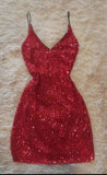 Pretty Sheath Spaghetti Straps Burgundy Sequin Summer 16th Birthday Dresses For Teens Hoco Dress Mini 18th Birthday Outfit Cocktail Dresses For Women HZ1121