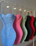 Cute Sheath Spaghetti Straps Tulle Formal Short 8th Grade Summer 18th Birthday Dresses Hoco Dress Mini 21st Birthday Outfit Cocktail Dresses HZ1121