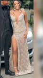 Sexy Mermaid Champagne Sleeveless Prom Dresses Party Dress Summer Black Girls Birthday Outfits 20th Birthday Dresses HZ1121