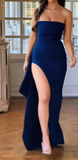 Classy Mermaid Royal Blue Slit Long Prom Dresses Formal Gown Summer Wedding Guest Dress Wedding Outfits For Guest HZ1121