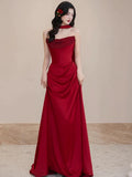 Classy Sheath Sweetheart Red Long Prom Dresses Formal Gown Summer Wedding Guest Dress Wedding Outfits For Guest HZ1121