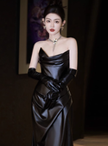 Modest Mermaid Sweetheart Black Formal Gown 20th Birthday Dress Prom Dresses 18th Birthday Outfits HZ1121