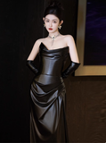 Modest Mermaid Sweetheart Black Formal Gown 20th Birthday Dress Prom Dresses 18th Birthday Outfits HZ1121