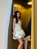 Sexy Sheath Strapless Blue Flowers Short Homecoming Dress Summer Hoco Dresses Cocktail Dress 18th Birthday Outfits HZ1121