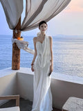 Vintage Wedding Dress Sheath One Shoulder White Summer Beach Long Wedding Dresses Bridal Gowns HZ1121